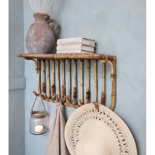 Photophore avec corde en jute - H 14,5 cm