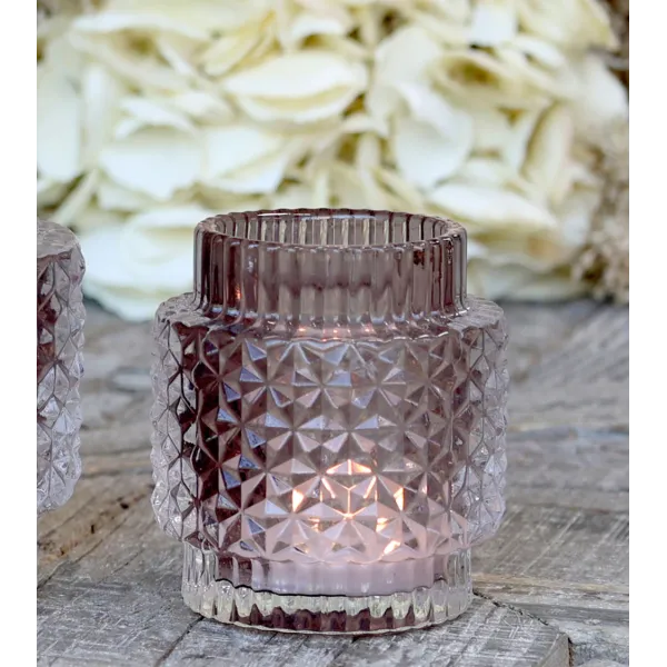 Photophore avec motif - Taupe