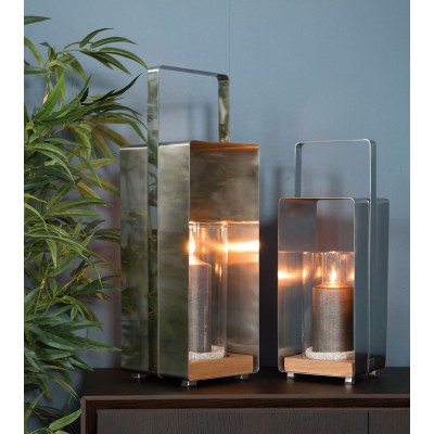 Lanterne avec Teck Magnus H 46 cm