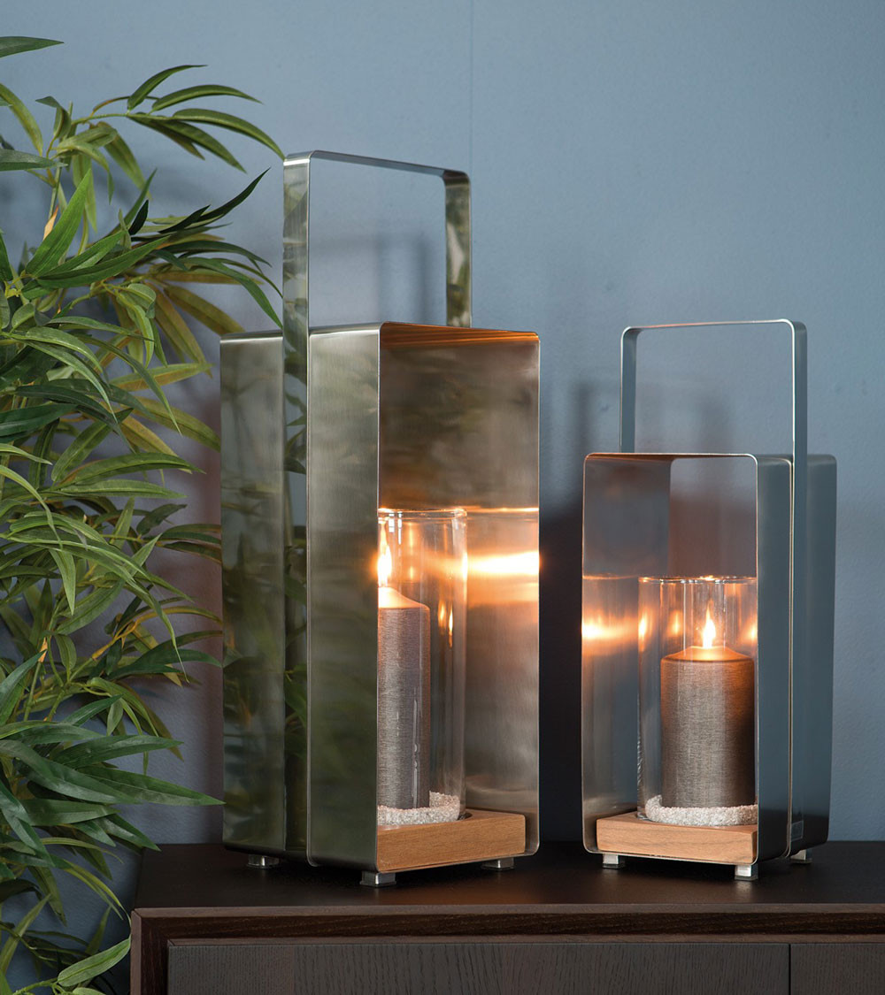 Lanterne avec Teck Magnus H 46 cm