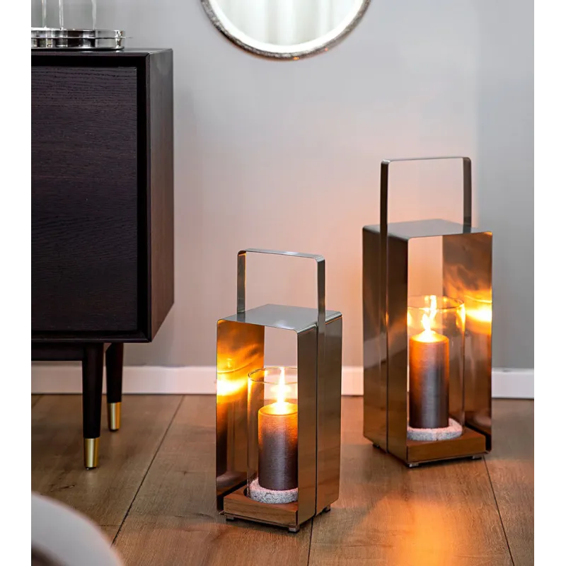 Lanterne avec Teck Magnus H 46 cm