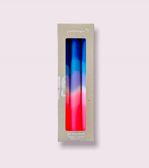 Bougies Into The Blue en boîte – Des couleurs vibrantes pour égayer votre décoration avec des bougies artisanales.