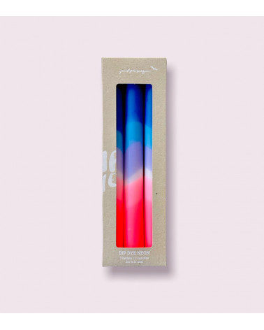 Bougies Into The Blue en boîte – Des couleurs vibrantes pour égayer votre décoration avec des bougies artisanales.