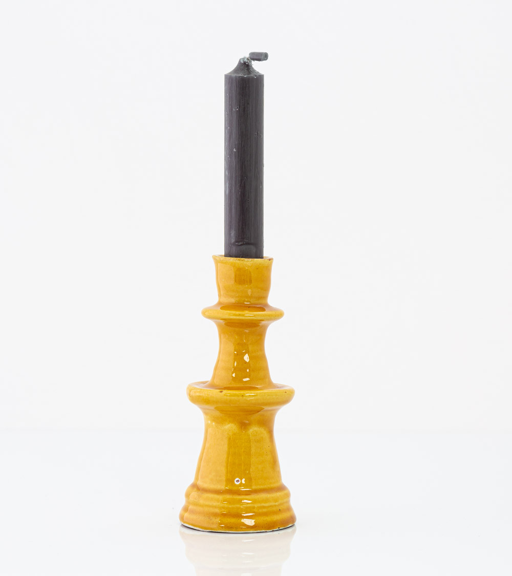 Bougeoir marocain type Tamegroute - ocre - petit modèle
