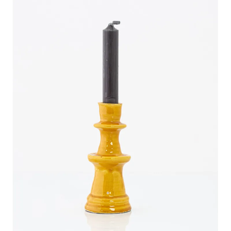 Bougeoir marocain type Tamegroute - ocre - petit modèle