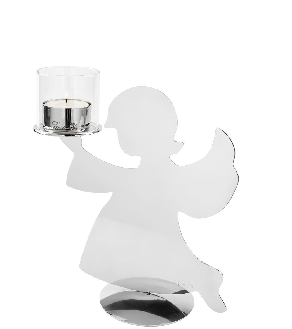 Bougeoir ange et porte bougie ange - 20 cm