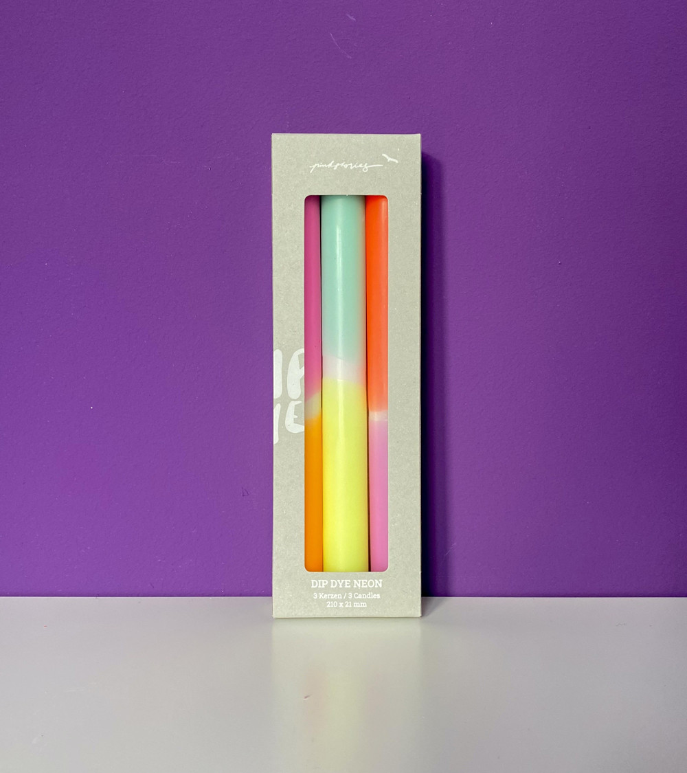 Dip Dye Neon * Awesome Tummy Ø 2,1 cm - H 21 cm (pack de 3)