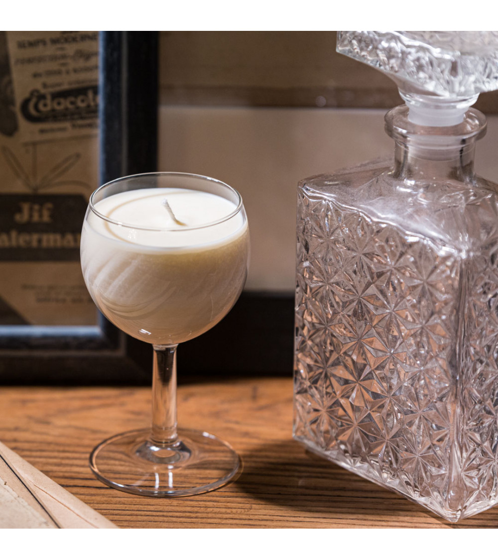 Bougie naturelle verre à vin upcyclé
