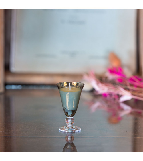 Bougie parfumée Fleur d'Oranger - verre à digestif upcyclé "Xéline" - 3h
