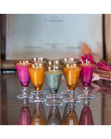 Bougie parfumée Fleur d'Oranger - verre à digestif upcyclé "Xéline" - 3h