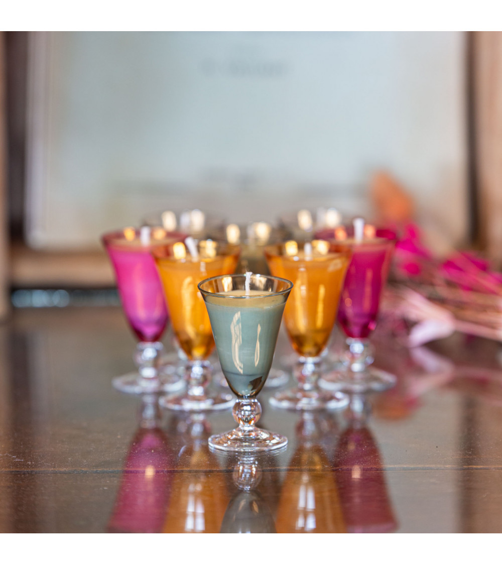 Bougie parfumée Fleur d'Oranger - verre à digestif upcyclé "Xéline" - 3h