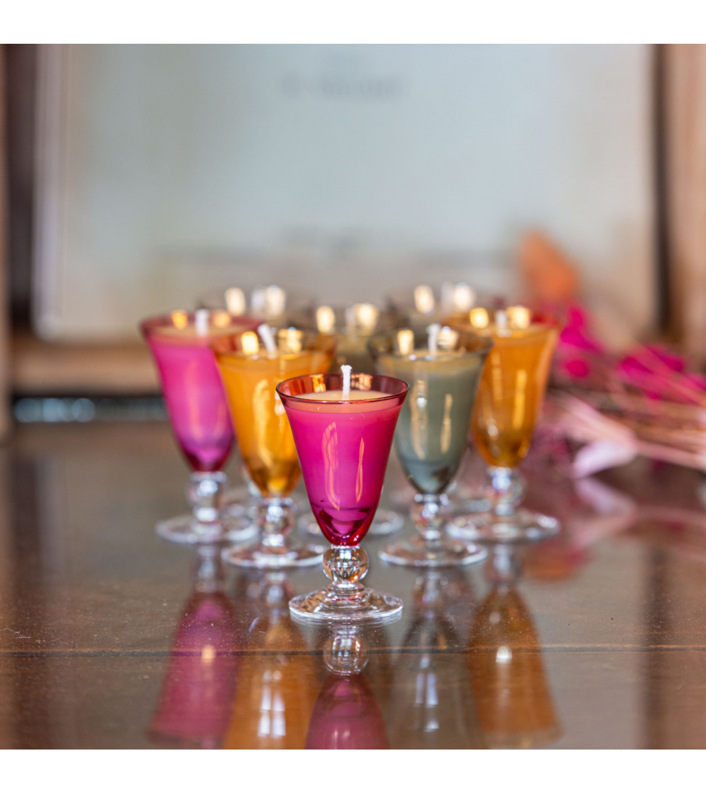 Bougie parfumée Fleur d'Oranger - verre à digestif upcyclé "Xéline" - 3h