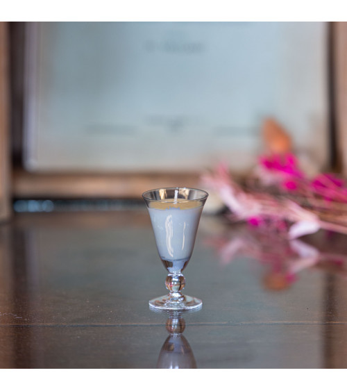 Bougie parfumée Fleur d'Oranger - verre à digestif upcyclé "Xéline" - 3h