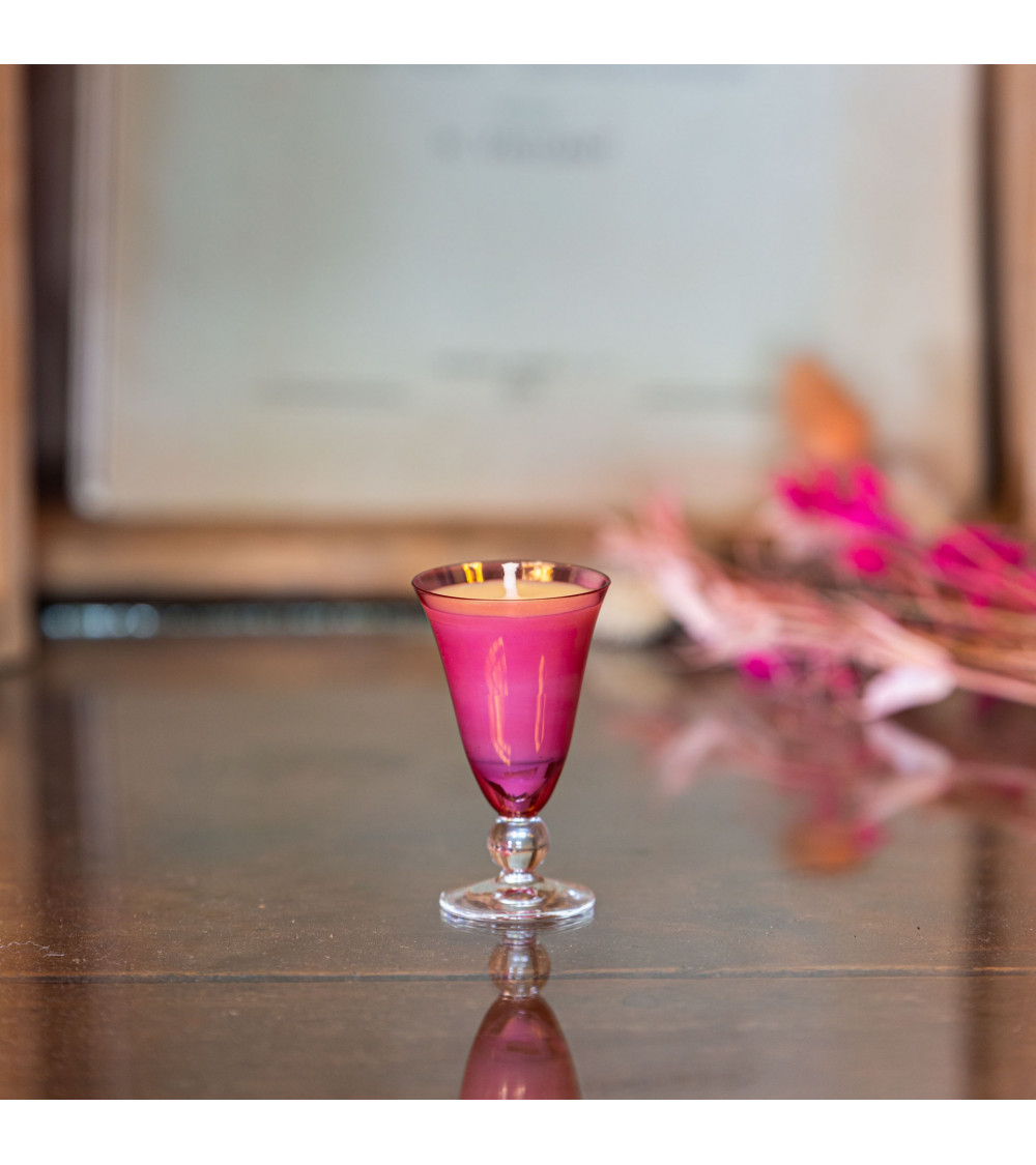 Bougie parfumée Fleur d'Oranger - verre à digestif upcyclé "Xéline" - 3h