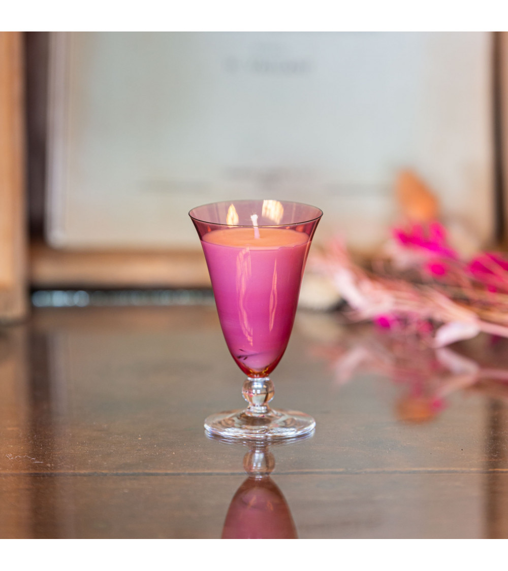 Bougie parfumée Fleur d'Oranger - grand verre à digestif upcyclé "Ulcinie" - 8h