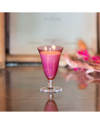 Bougie parfumée Fleur d'Oranger - grand verre à digestif upcyclé "Ulcinie" - 8h