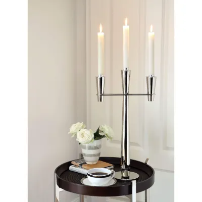 Chandelier Bandini 3 bougies H 54 cm - Argenté chic