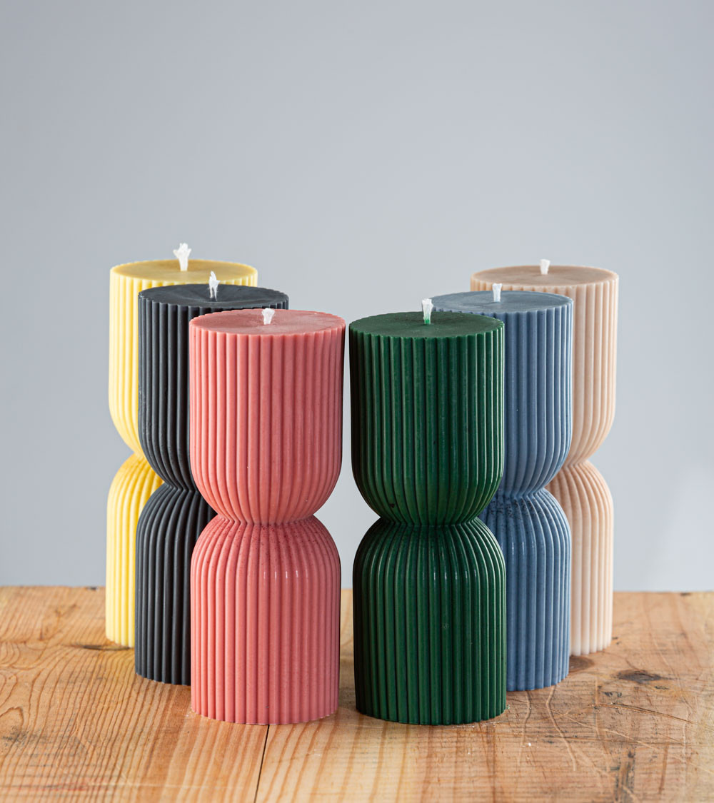 Gamme de bougies artisanales Lison, bougies naturelles en cire végétale de colza, design élégant