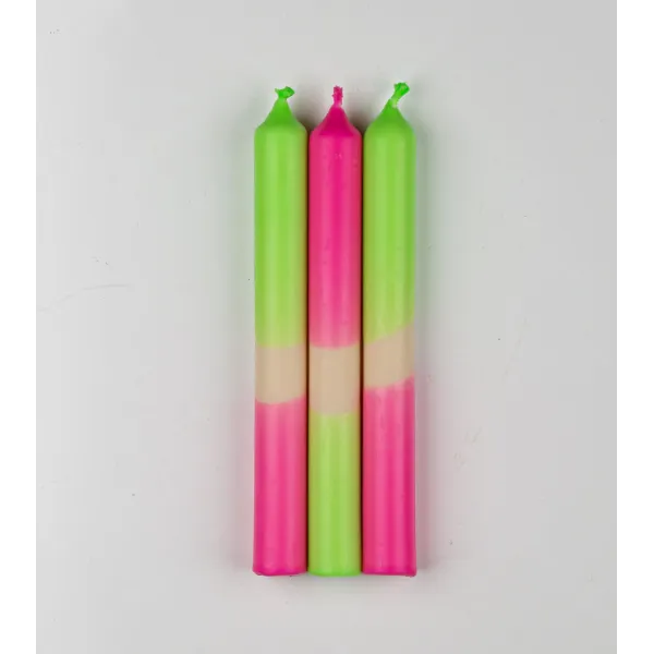 Shock Wave – Bougies Vert Fluo & Rose Fluo