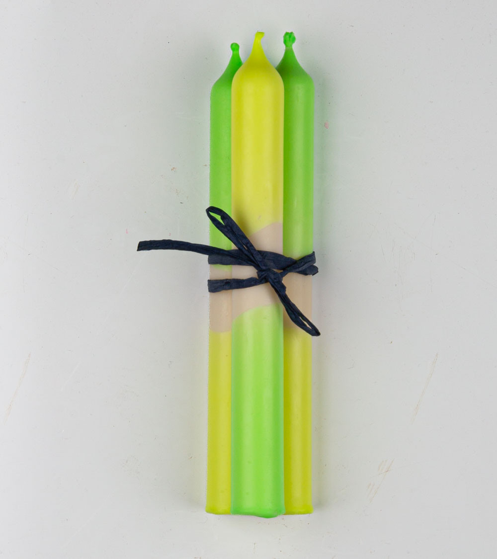 Twilight Glow - Collection Fluo Électrique | Bougies Naturelles colorées | Ø 2,1 cm x H 20 cm | Pack de 3