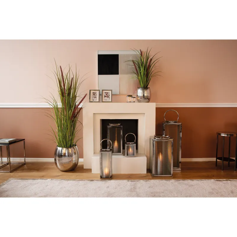 Lanterne Malaga 58 cm – Grande lanterne en verre cannelé