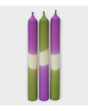 Douce lavande - Collection Oasis pastel | Bougies Naturelles colorées | Ø 2,1 cm x H 20 cm | Pack de 3