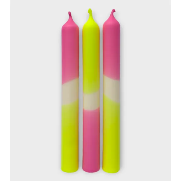Flash Tropical – Bougies fluo Fuchsia & Jaune