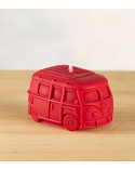 Bougie Van T1 rouge Bordeaux naturelle - L 10 cm - H 6 cm