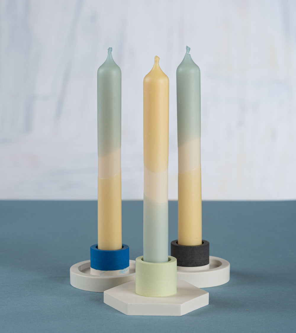Ciel de dune - Collection Oasis pastel | Bougies Naturelles colorées | Ø 2,1 cm x H 20 cm | Pack de 3