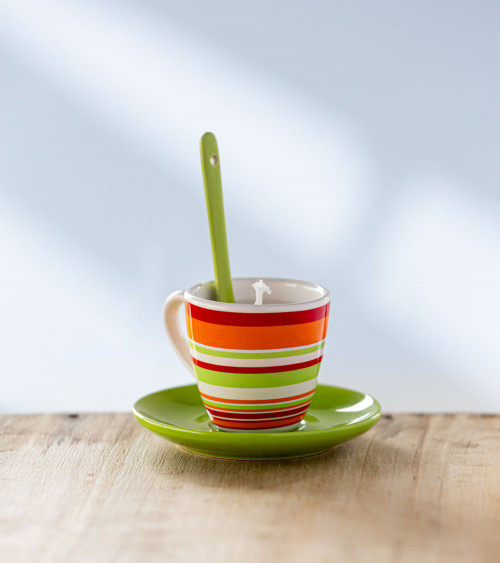 Bougie parfumée naturelle en tasse vert anis – cire de colza, parfum rose pays pour une ambiance florale et écologique.