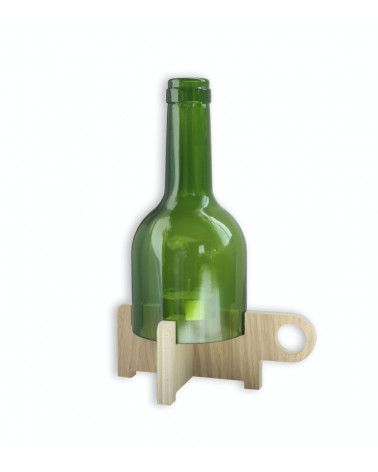 Bougeoir "BoBoBo" avec cloche en verre recyclé vert.