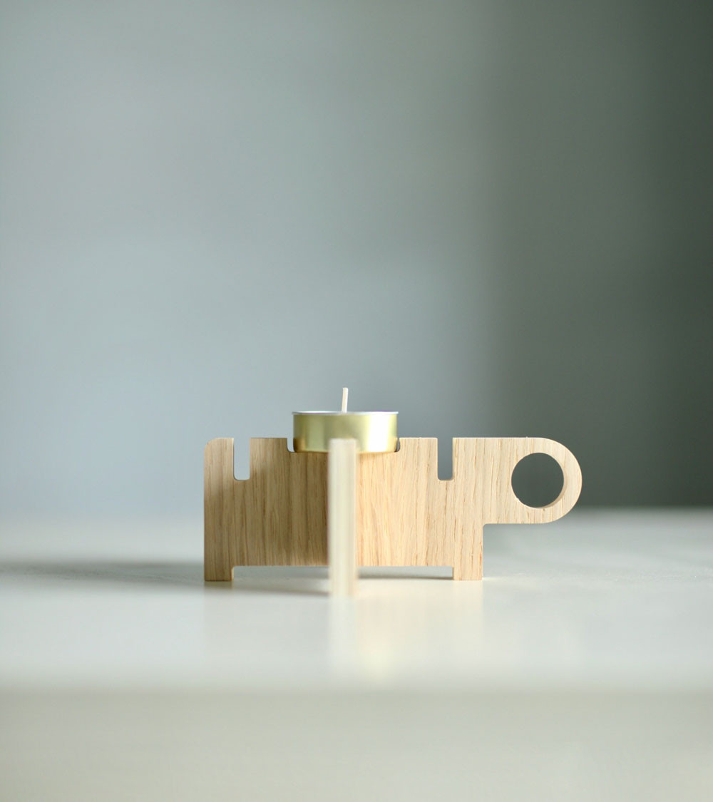 Bougeoir "BoBoBo" en situation, idéal pour un intérieur cosy.