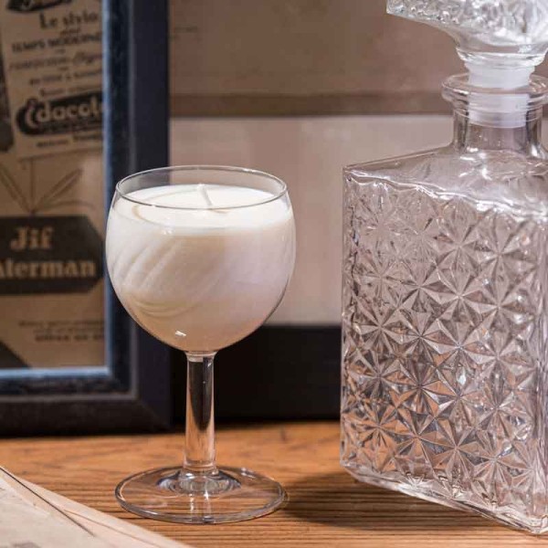 Bougie naturelle verre à vin upcyclé