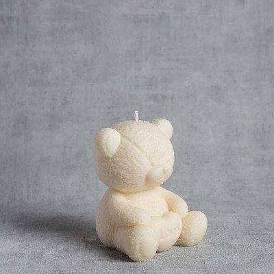 Bougie ourson Thérine naturelle - vue 3/4