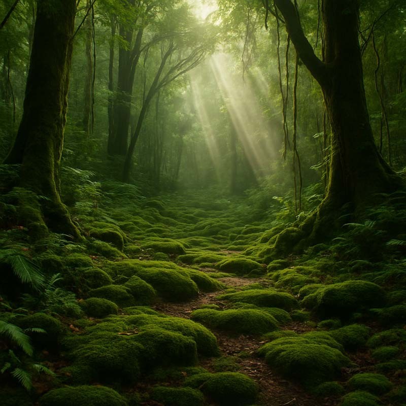 Ambiance forêt amazonienne pour la bougie Forêt du Pérou