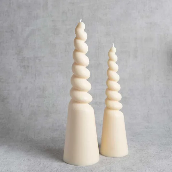 Duo de bougies licorne Linette et Liselle en cire de colza, créations artisanales françaises
