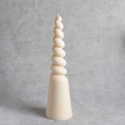 Bougie licorne Liselle en cire végétale de colza, bougie artisanale sculpturale