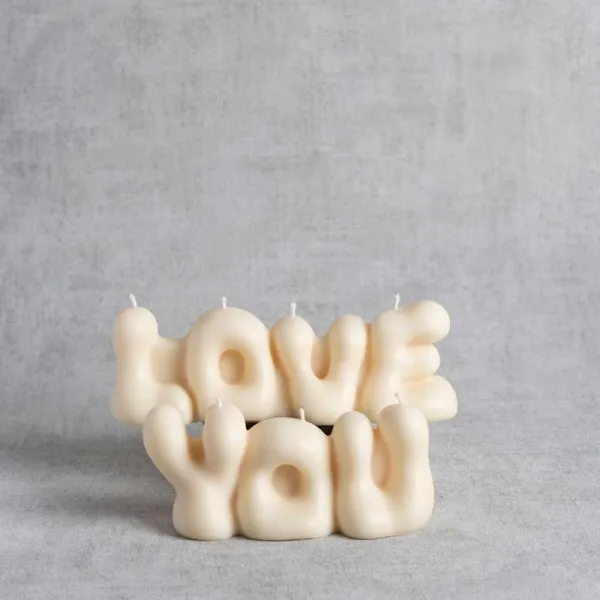 Composition décorative de bougies Love et You en cire de colza, fabrication artisanale
