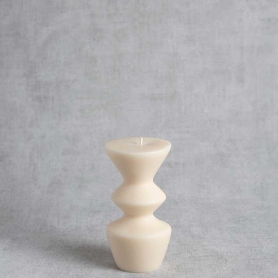 Bougie sculpturale Elémire en cire de colza naturelle, fabrication artisanale française