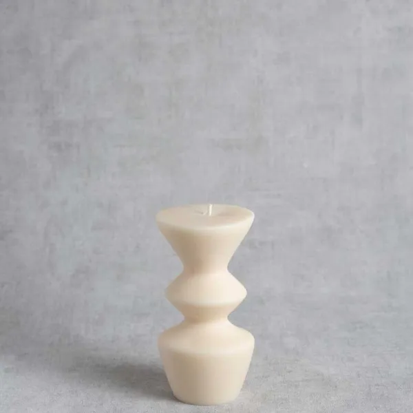 Bougie sculpturale Elémire en cire de colza naturelle, fabrication artisanale française