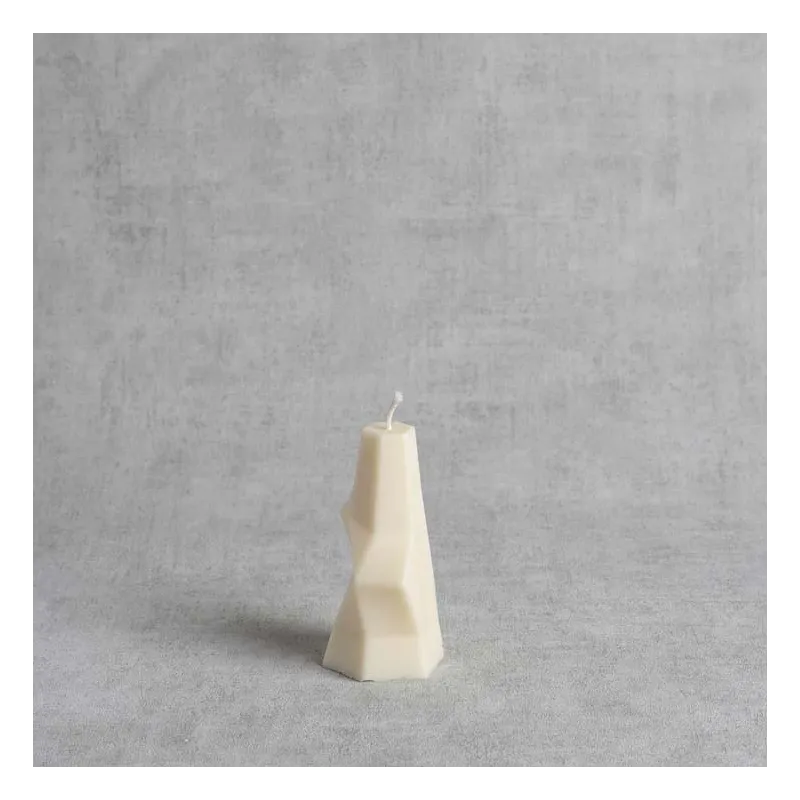 Bougie "Dobraduras I" en cire végétale – H 11,5 cm – vue de face