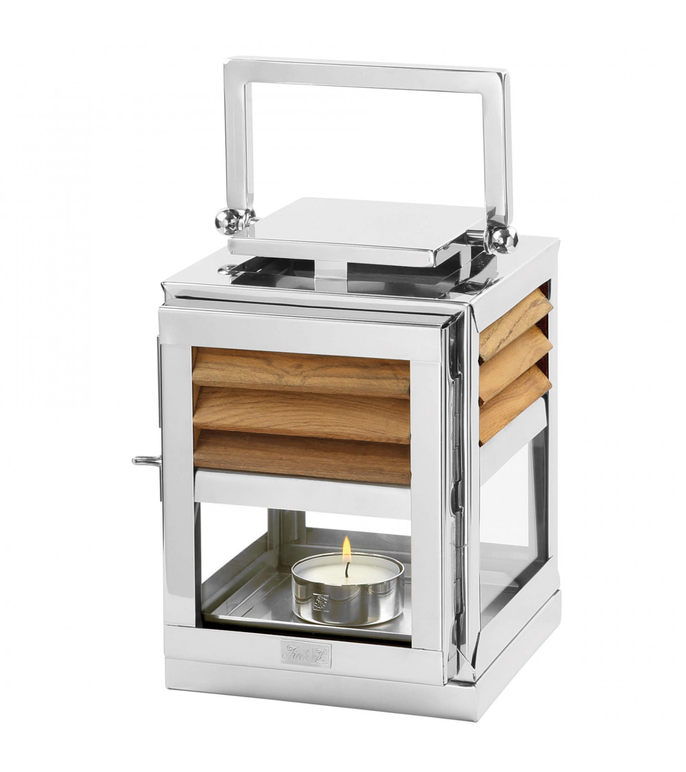 Lanterne Genua Teck & Inox H 25 cm - Design élégant