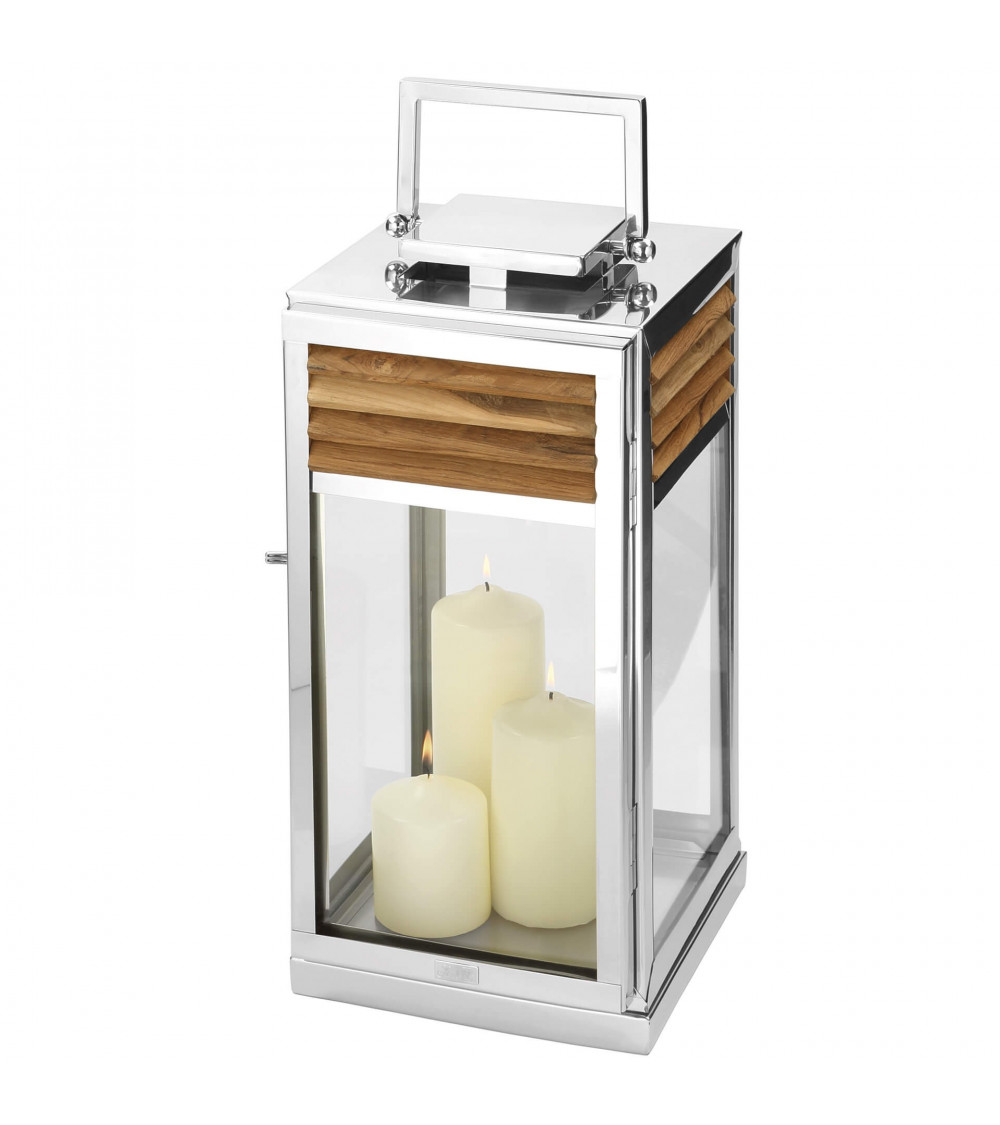 Lanterne Genua Teck & Acier inoxydable - H 51 cm