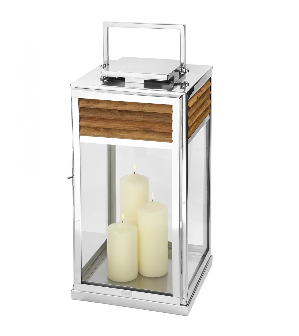Lanterne Genua Teck & Acier inoxydable - H 60 cm