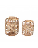 Lot de 2 lanternes en bambou naturel – Ambiance chaleureuse