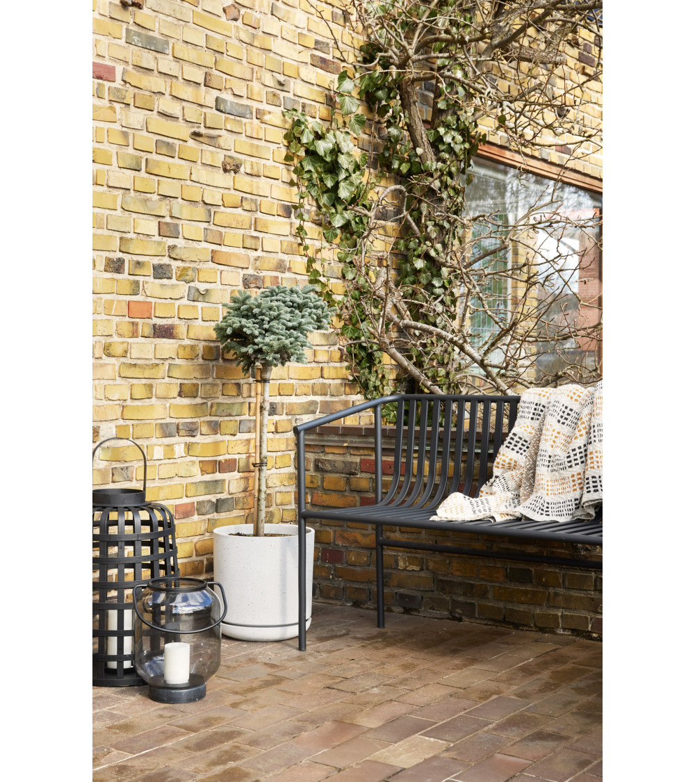 Lanternes rondes en bambou noir - Lot de 2 artisanal