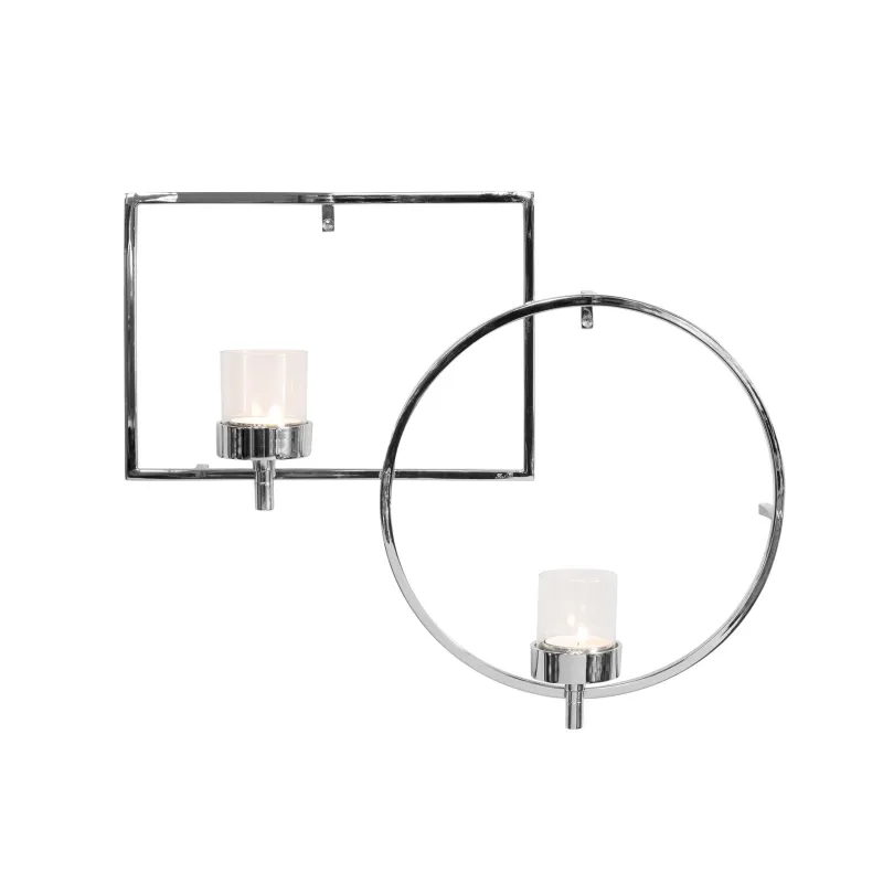 Applique murale Escala H 44 cm - Bougeoir design argent