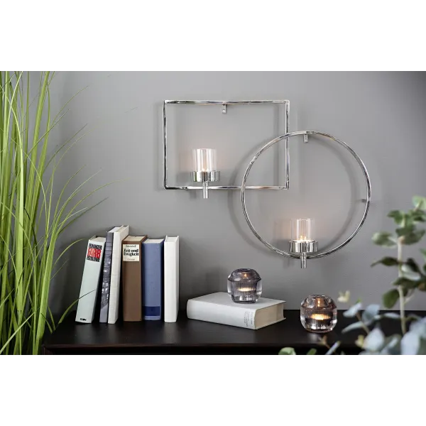Applique murale Escala H 44 cm - Bougeoir design argent