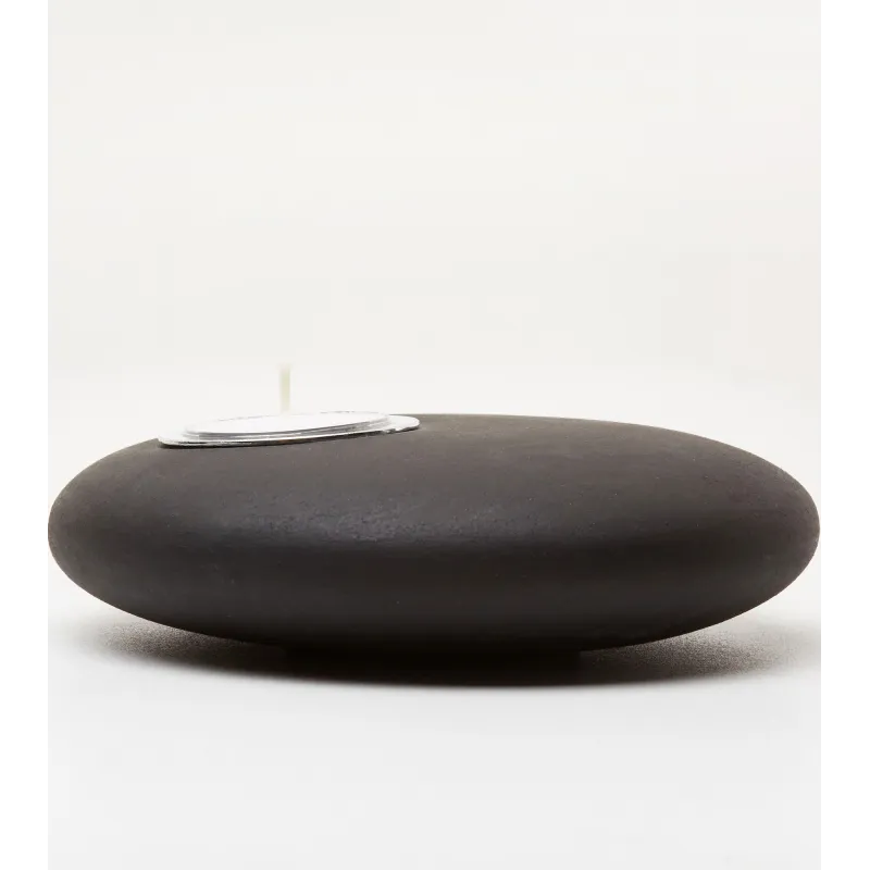 Bougeoir Galet noir – Design minéral