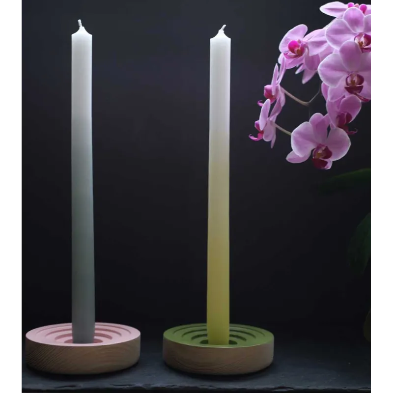 Bougeoir Woogie vert en frêne – Touche scandinave cosy